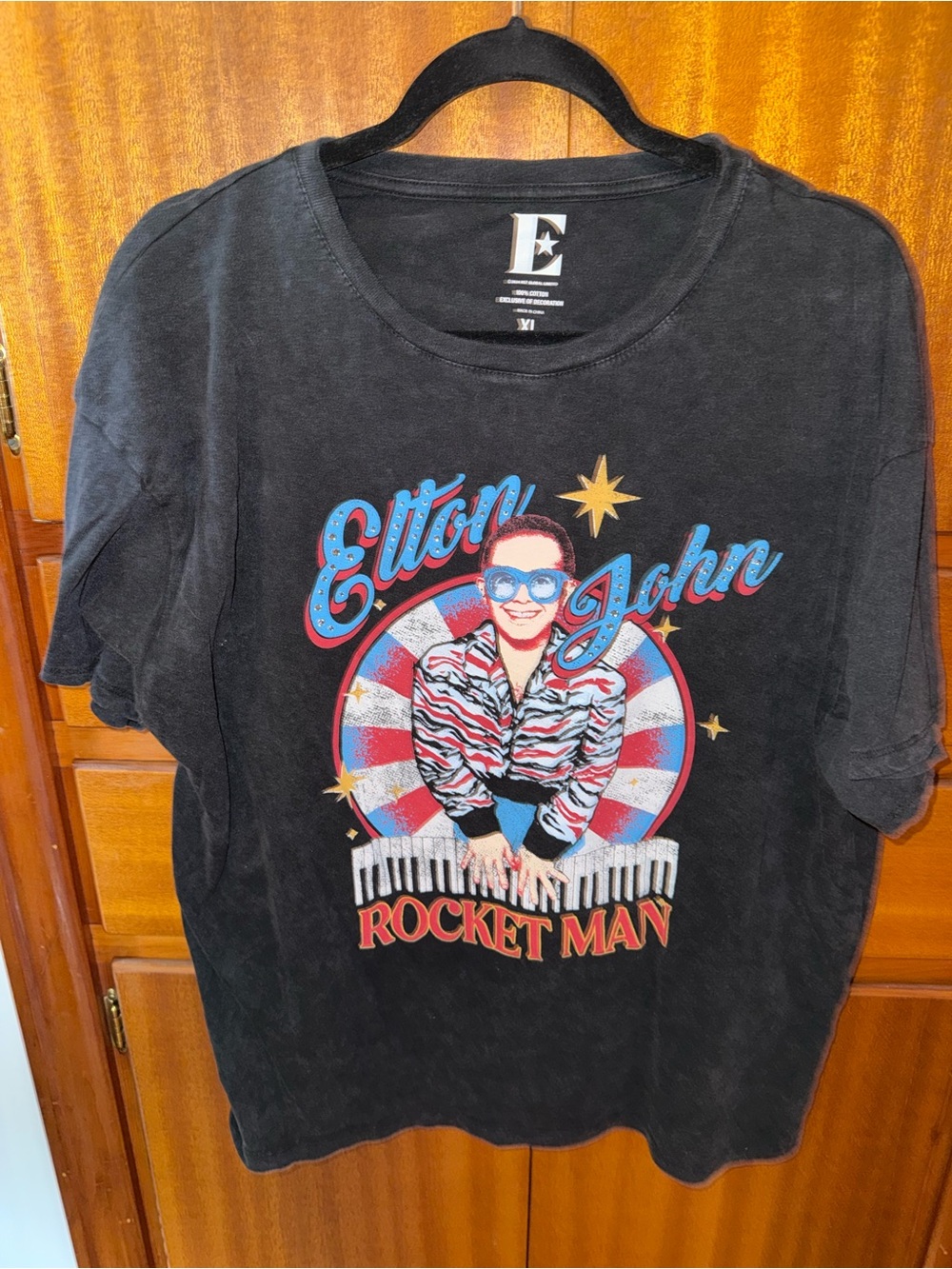 Elton John Rocket Man Graphic Tee - Black